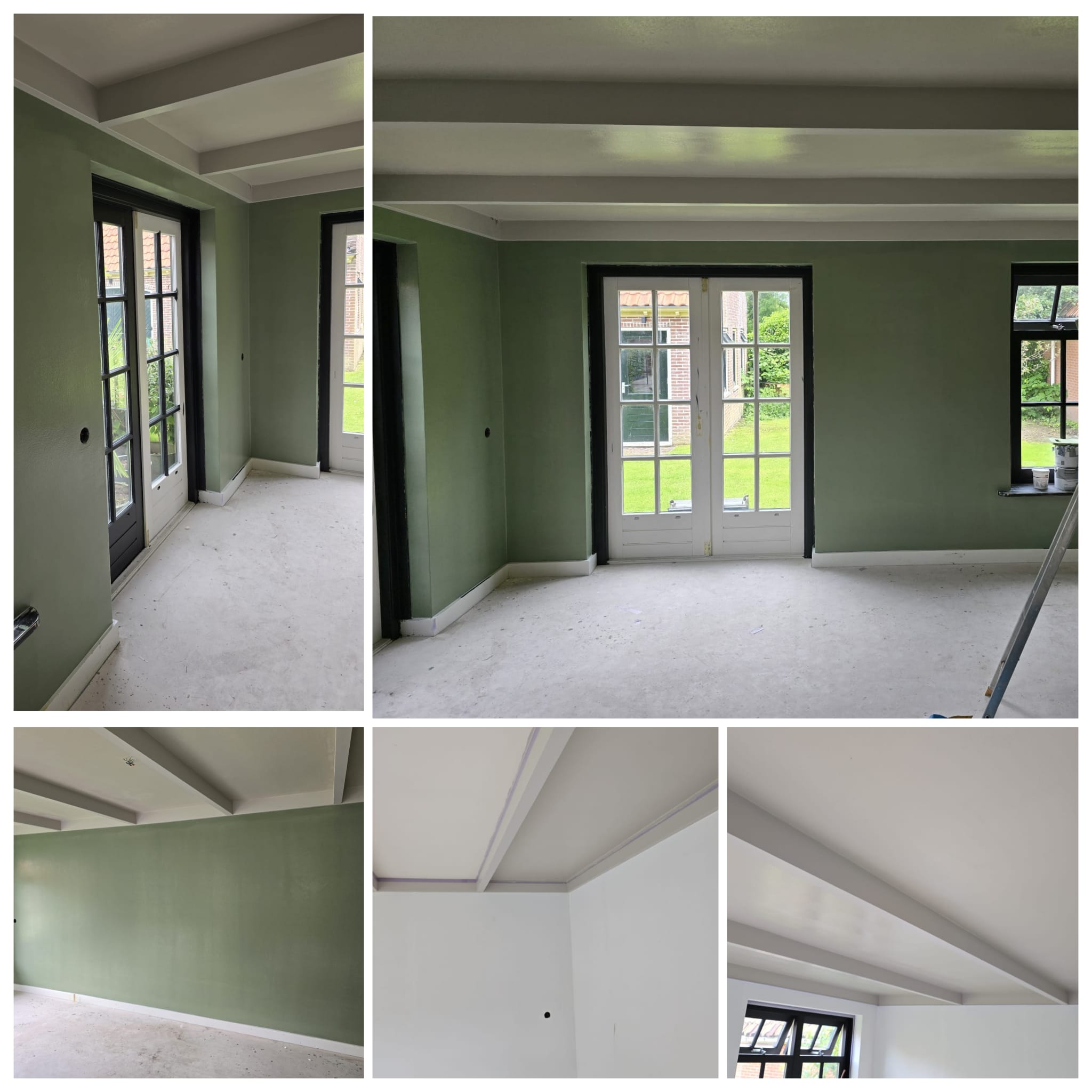 Groen renovlies behang